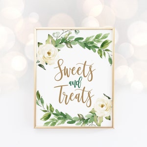 Greenery Sweets and Treats Sign Rustic Greenery Sweets and - Etsy