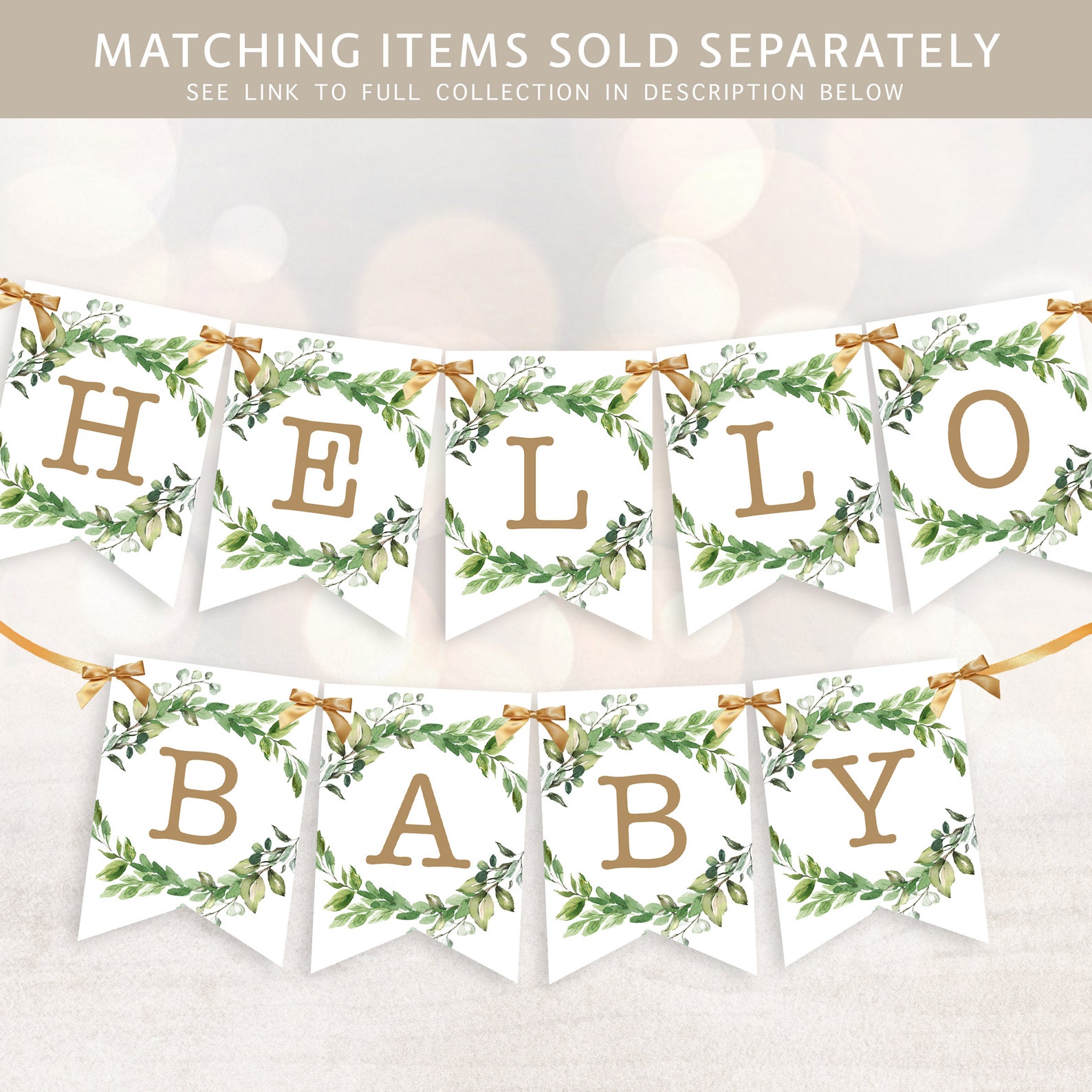 Rustic Greenery Baby Shower Photo Prop Template Baby Shower Etsy