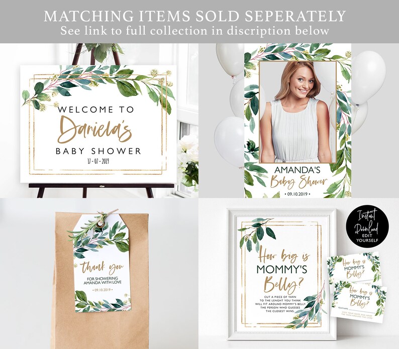 Greenery Baby Shower Cupcake Toppers Rustic Printable Cupcake Etsy UK