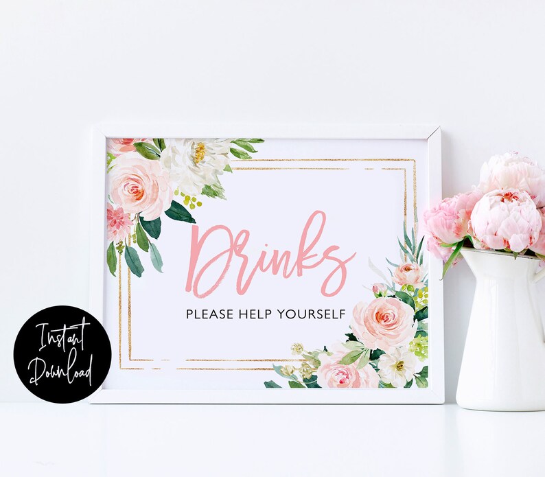 Blush Pink Drink Table Signbaby Shower Drinks Signbaby Etsy Blush Pink Drink Table Signbaby Shower Drinks Signbaby Etsy