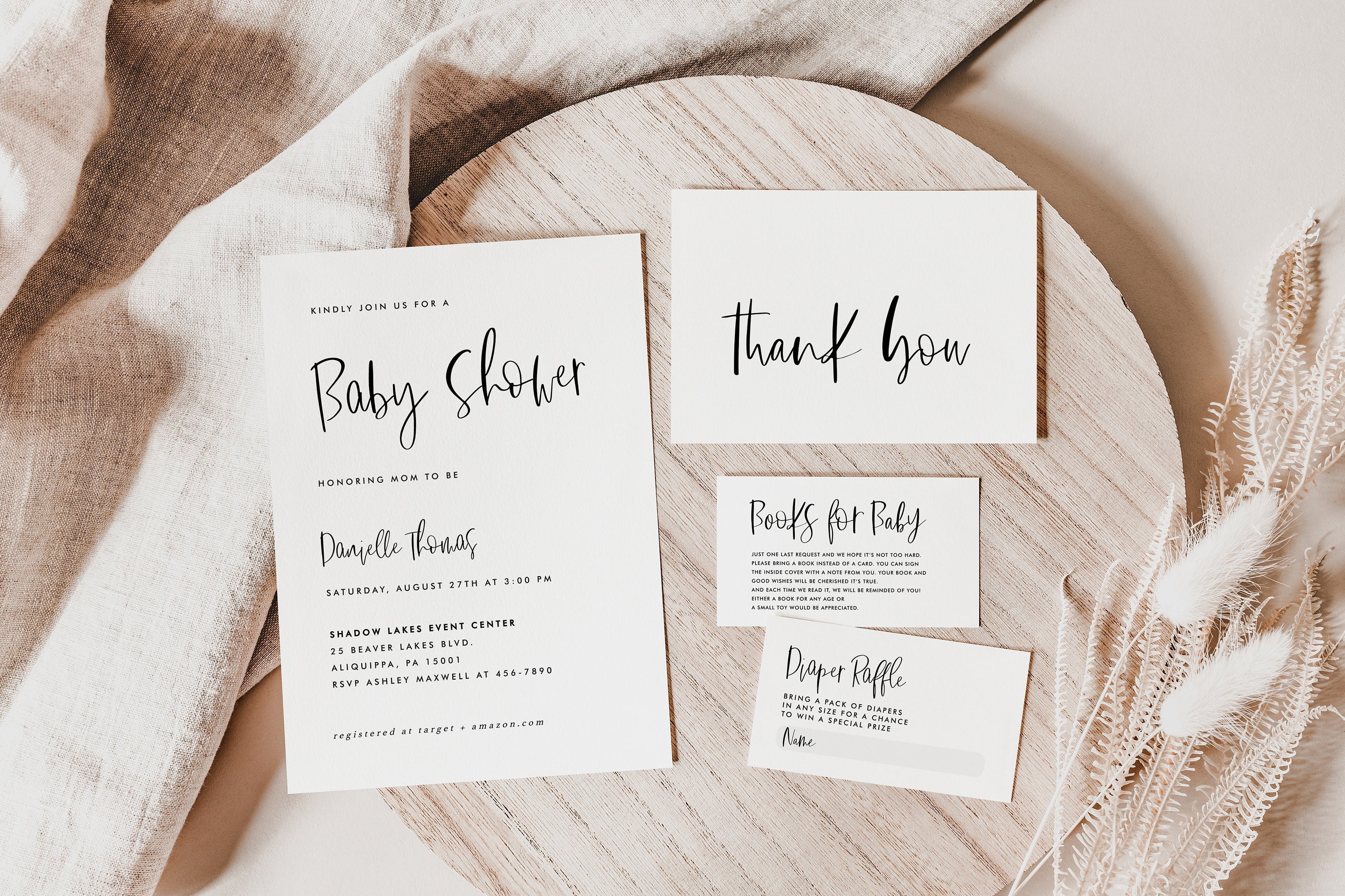 Minimal BABY Shower Invitation Bundle pic