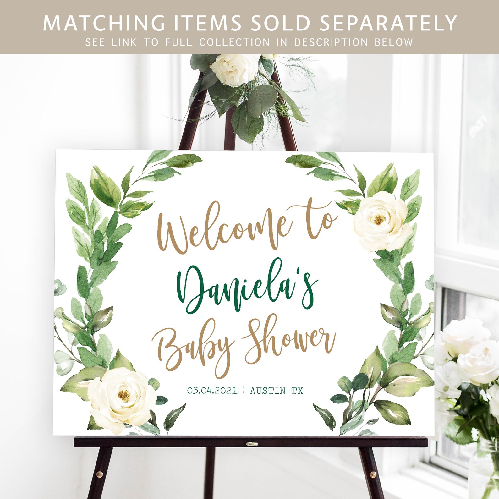 Rustic Greenery Baby Shower Mini Champagne Labels Baby Shower Etsy