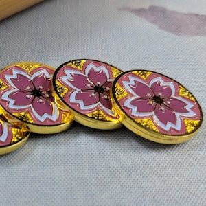 Summer Gold Sakura Game Token (Everlasting) - Solid Metal Flower Coins/Tokens