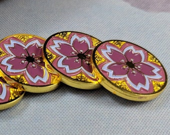 Summer Gold Sakura Game Token (Everlasting) - Solid Metal Flower Coins/Tokens