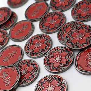 L5R Metal Fate: Yozakura (Night Blossom) Tokens - Unofficial L5R LCG Compatible Fate