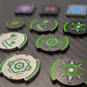 X-Wing Metal Elite Maneuver - Evade, Focus, Calculate Token - Luxury Unofficial Compatible with X-Wing Miniatures