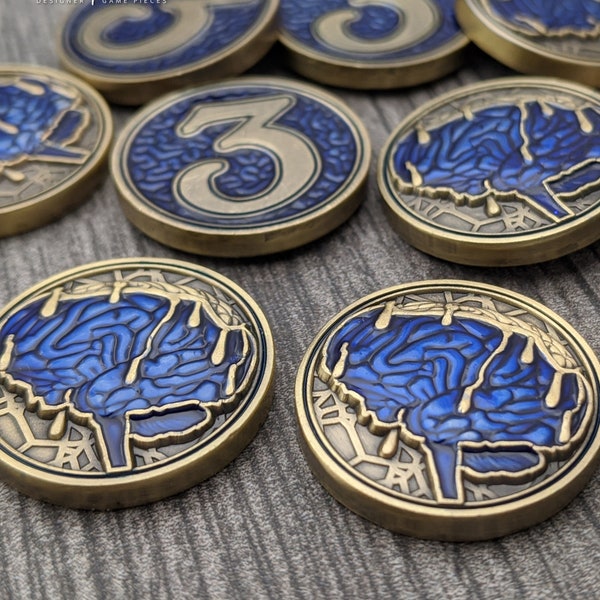 Arkham Sanity: Melting Mind - Single - Unofficial Luxury Metal Tokens Compatible with Arkham Horror LCG