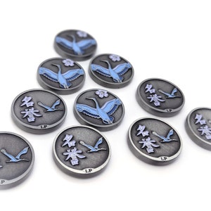 L5R Fate Solid Metal - Crane Resplendence and Diplomat - Unofficial Fate/Honor Tokens