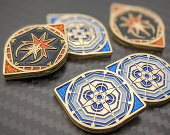 KeyForge Metal Enrage/Ward - Rile and Resist Luxury Tokens