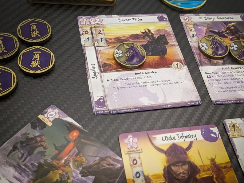 L5R Fate Solid Metal Unicorn Surging Spirit Unofficial Fate/Honor Tokens image 3