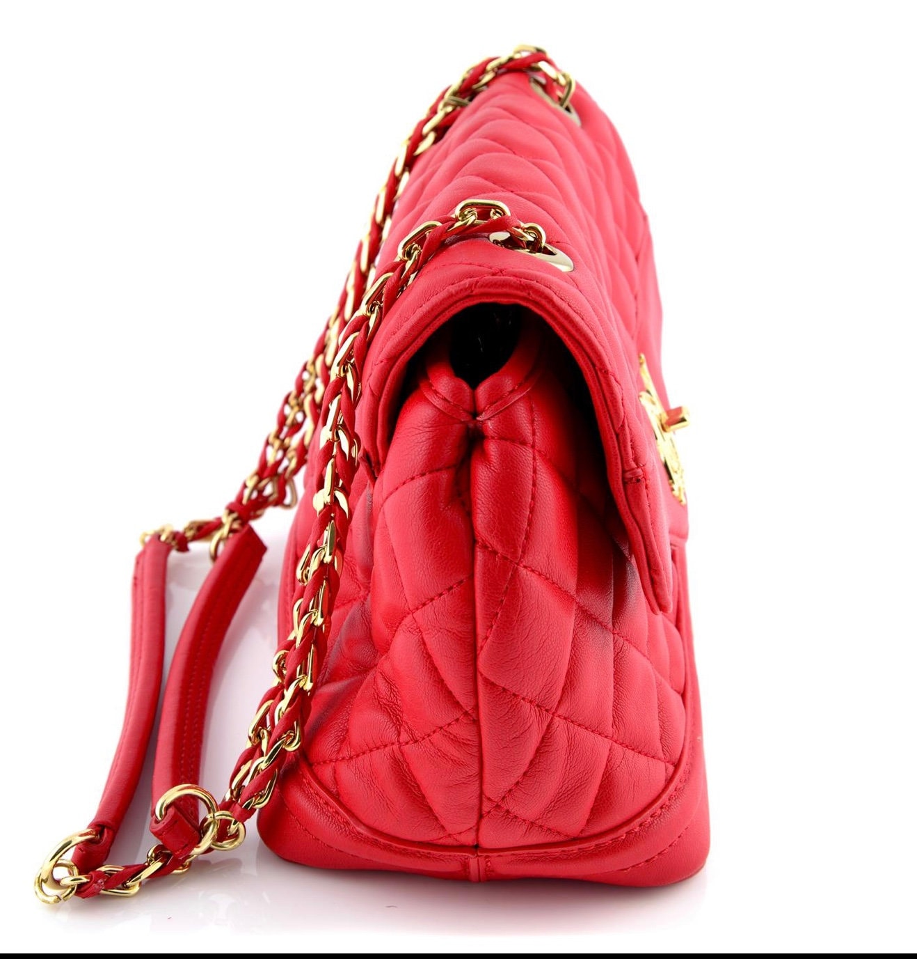Red bag with gold chain sale