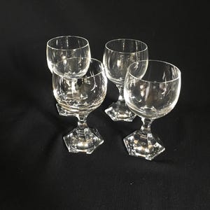 set of vintage 4 crystal Villeroy and Boch  red wine or water glasses model Atlas