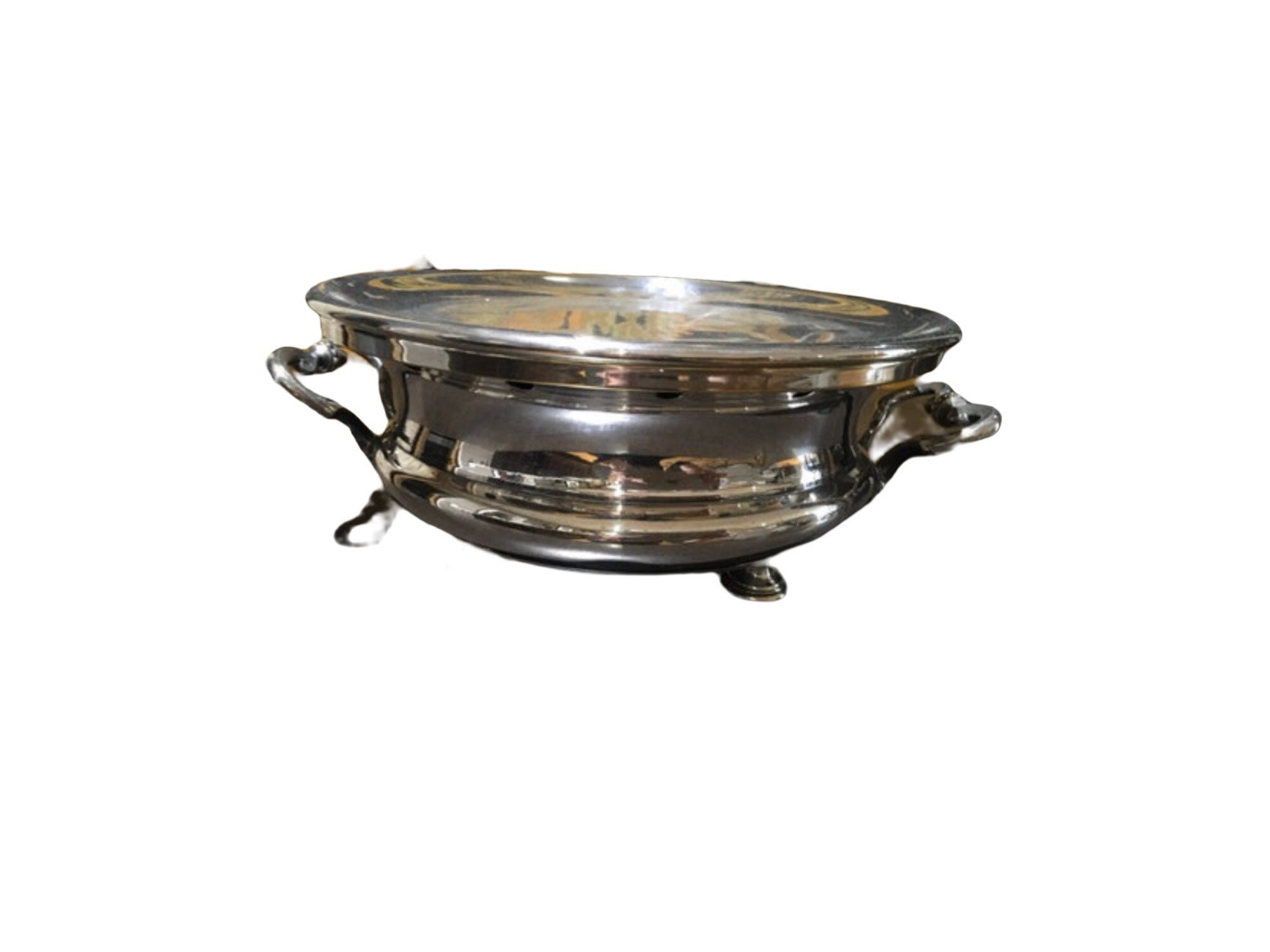 Ancien Français Plaqué Argent Chauffe-Plaque