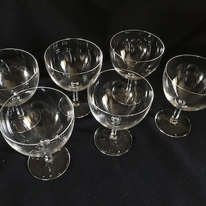 set of 6 french antique art deco fine crystal champagne wine coupes