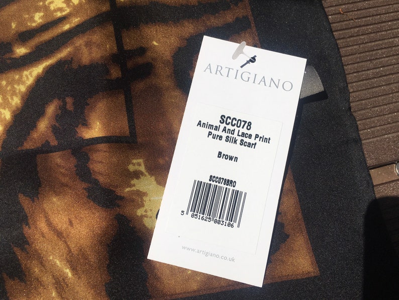 Codello Artigiano designer animal and lace print silk scarf image 6