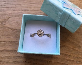 antique gold platinum and diamond cluster ring