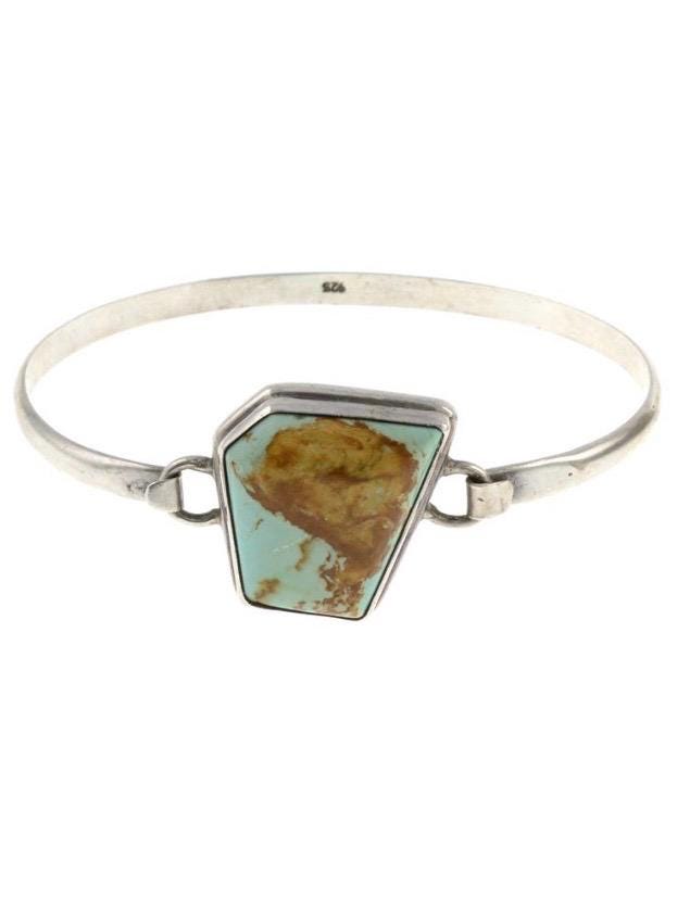 Vintage Sterling Silver and Turquoise Bangle - Etsy