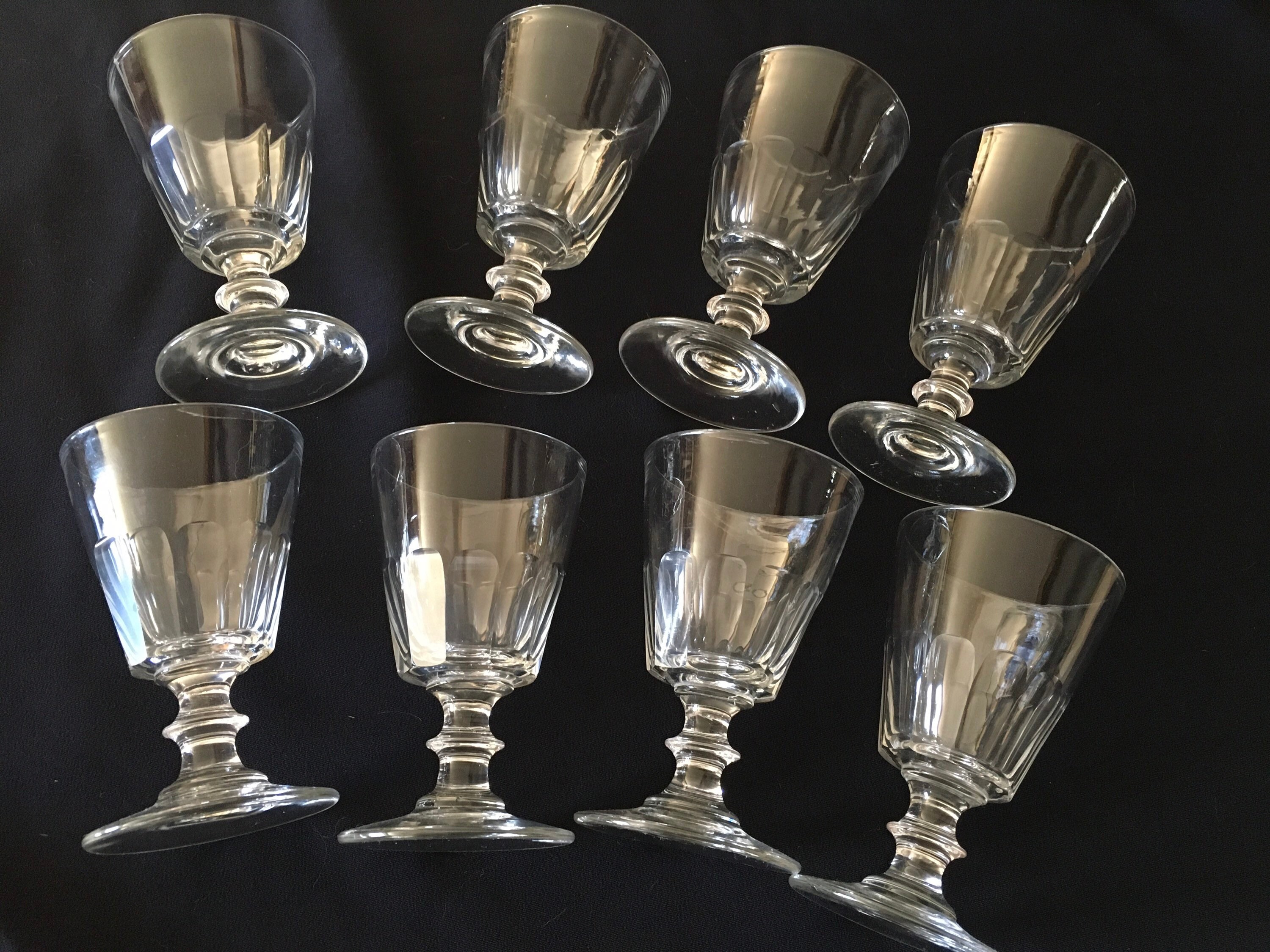 Antique Grand Verre à Vin Rouge d'eau Cristalline Par Baccarat/Saint Louis Caton Modèle Milieu Xixe 