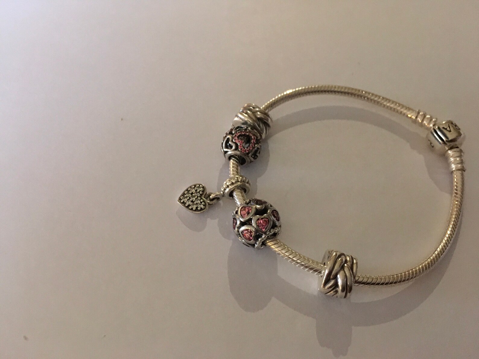 Silver Pandora bracelet with silver Pandora charms Etsy