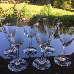 set of 6 Baccarat water / red wine crystal glasses model coppelia