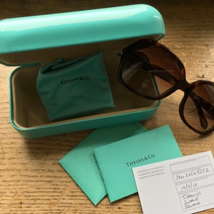 Tiffany & co designer tortoise shell sunglasses model 4041 with box and certificate