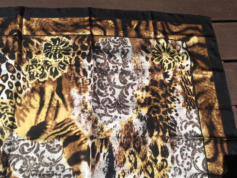 Codello Artigiano designer animal and lace print silk scarf image 4