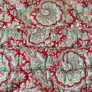 Unique this Rare french antique large silk cotton mix  eider down quilt duvet  paisley pattern