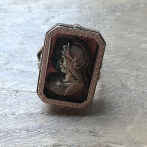 Rare Victorian Solid Gold Embossed Signet Ring Depicting a Roman ...