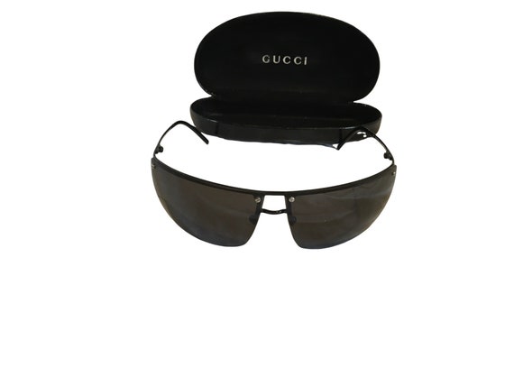 Vintage Black Rimless Designer Sunglasses Gucci GG 2652 - Etsy