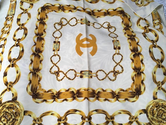 Vintage Designer Chain Link Silk Scarf by Chanel - Etsy Israel