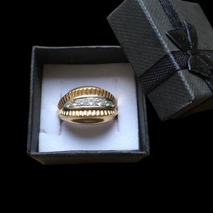 French art deco 18 carat gold platinum diamond ring