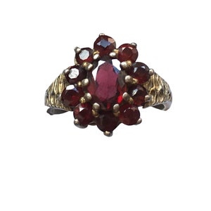 bague grappe de grenat vintage
