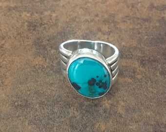 Stunning silver and turquoise statement ring