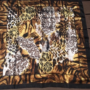 Codello Artigiano designer animal and lace print silk scarf image 1