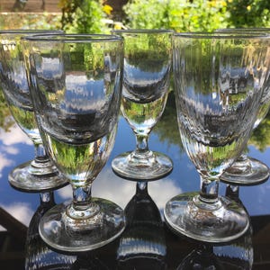 rare set of 5 french antique absinthe bistrot glasses
