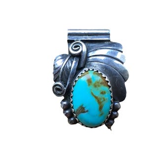 vintage sterling silver and turquoise Navajo pendant
