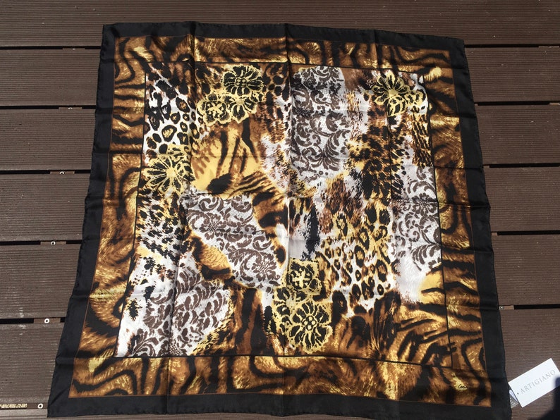 Codello Artigiano designer animal and lace print silk scarf image 5