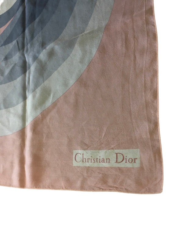 Buy Vintage Christian Dior Designer Pale Pink Silk Scarf Graphic D