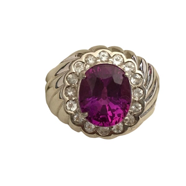Bague Cocktail En Argent 925 Avec Zircone Cubique 2.5cts - Taille Au Choix, Neuf étiqueté