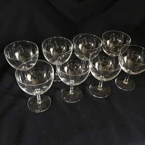 set of 8 french antique art deco fine crystal champagne wine coupes