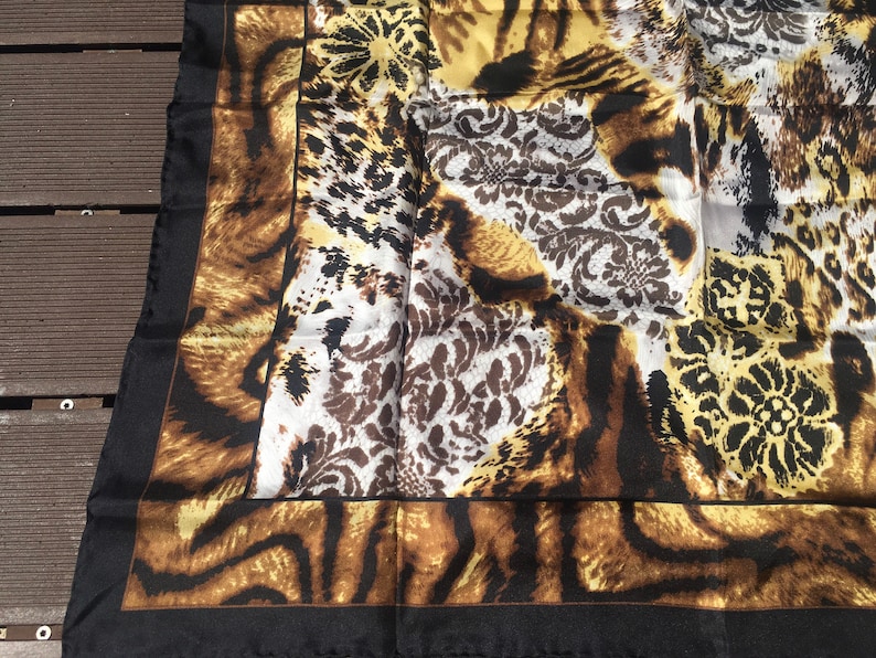 Codello Artigiano designer animal and lace print silk scarf image 2