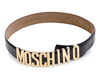 Genuine Moschino black leather belt