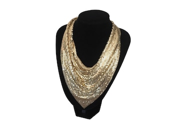Gorgeous gold chain mail bib necklace by whiting & Davi’s 1950’s