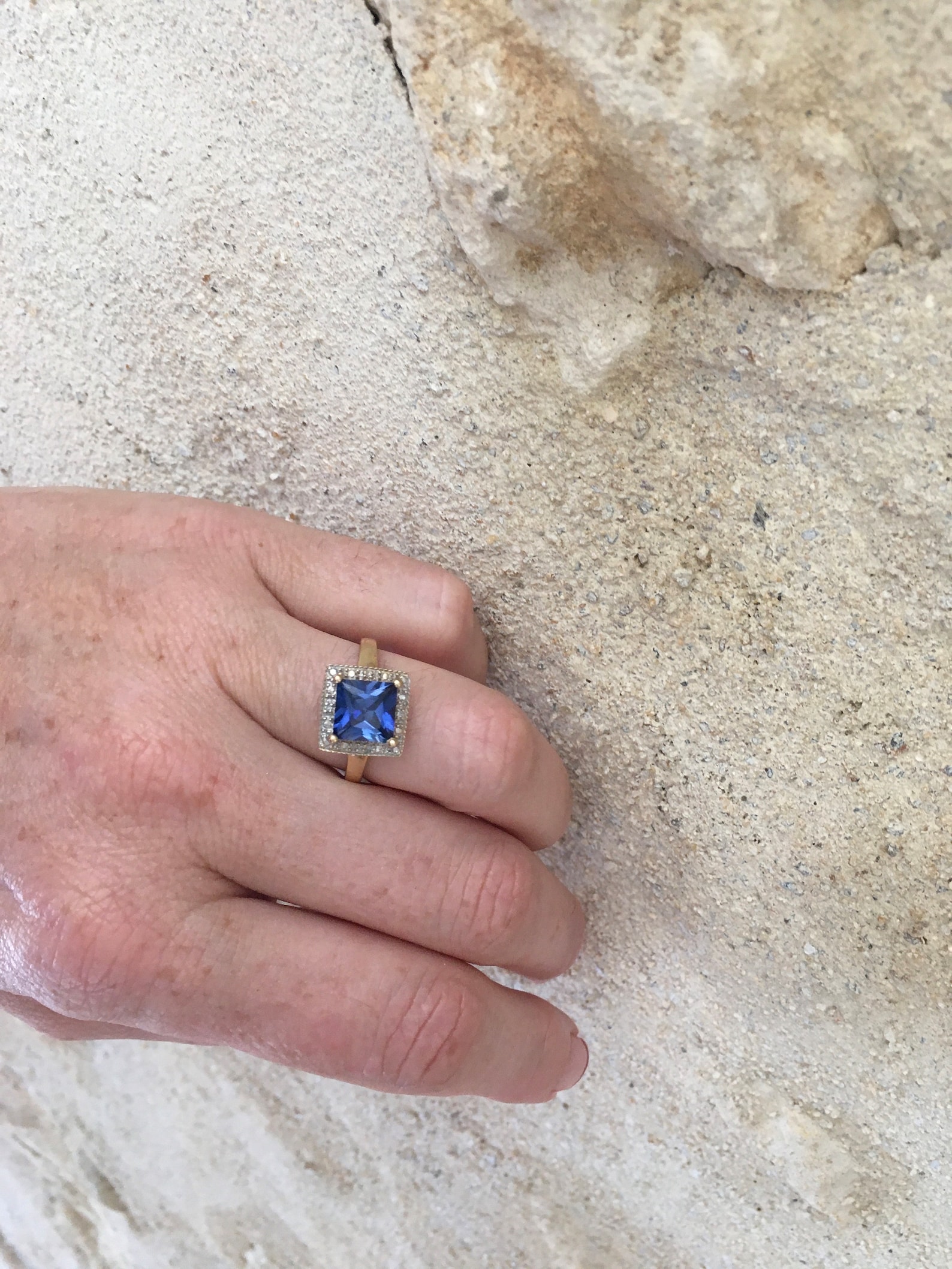 Anillo de vestir de oro con topacio y diamantes - Etsy México