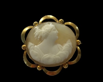Antike viktorianische Gold Cameo Brosche