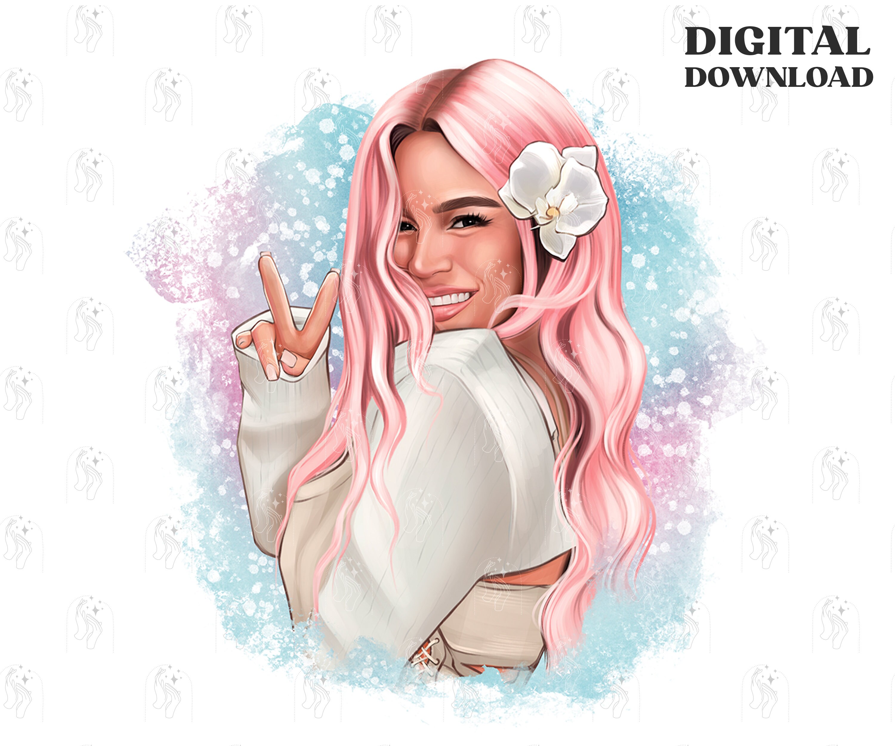 Karol G Png con cabello rosado Manana Sera Bonito Nuevo álbum Etsy España