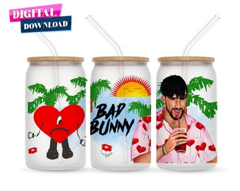 Bad Bunny Benito Svg for Libbey 16oz Can Glass - Vectplace