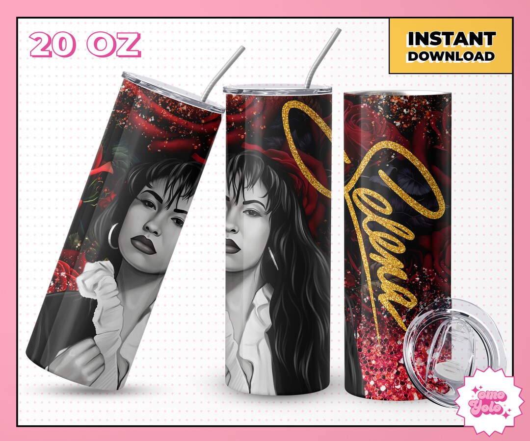 Selena Quintanilla Red Roses Tumbler Wrap Png, Como La Flor 20 Oz ...