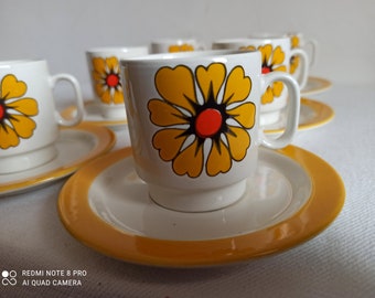 Coffee Mug Pagnossin Italy Flower decor vintage retro