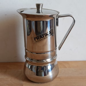 Vintage stovetop espresso maker, La Pratika by G.A.T. made in Italy, moka pot of the 1980s